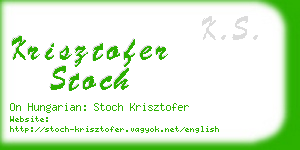 krisztofer stoch business card